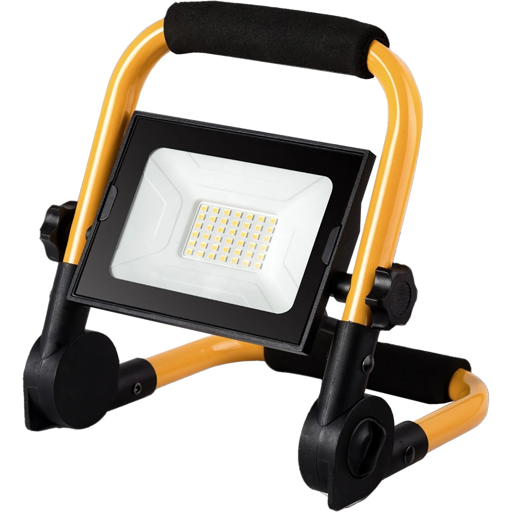 Proiecctor LED SMD portabil Avide, 20W, 1600lm, 40000K, IP65, negru-galben