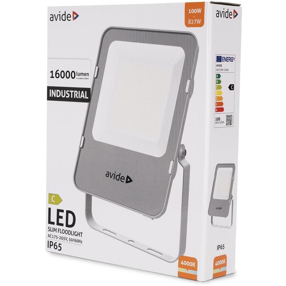 Lampa de lucru AVIDE AILFLNW-100W, 100W, 16000lm, argintiu