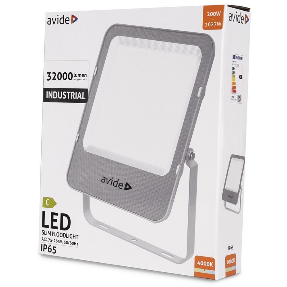 Lampa de lucru AVIDE AILFLNW-200W, 200W, 32000lm, argintiu