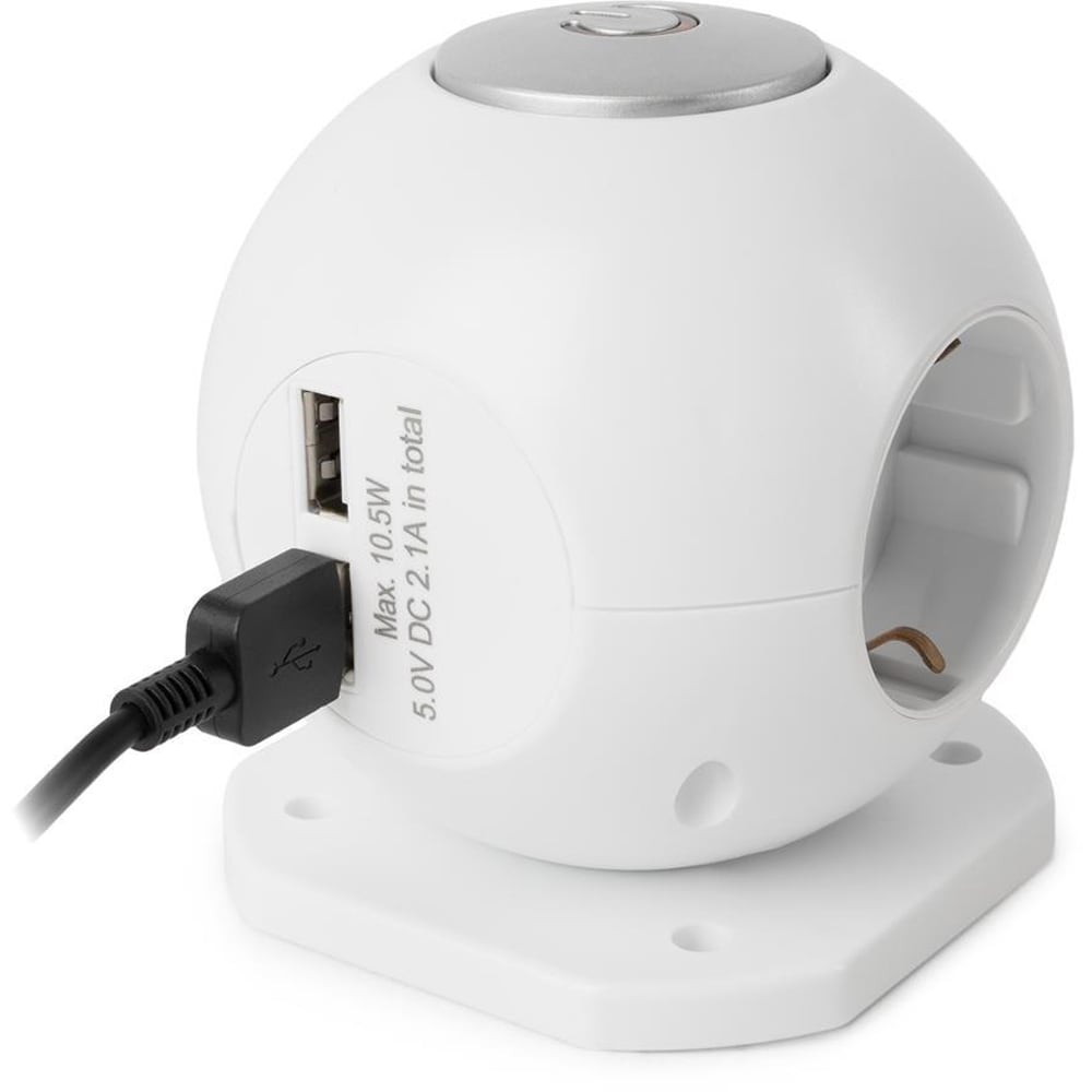 Prelungitor ENTAC ESC1.5G3-USB-GLOBE, 3680W, 1.5m, alb