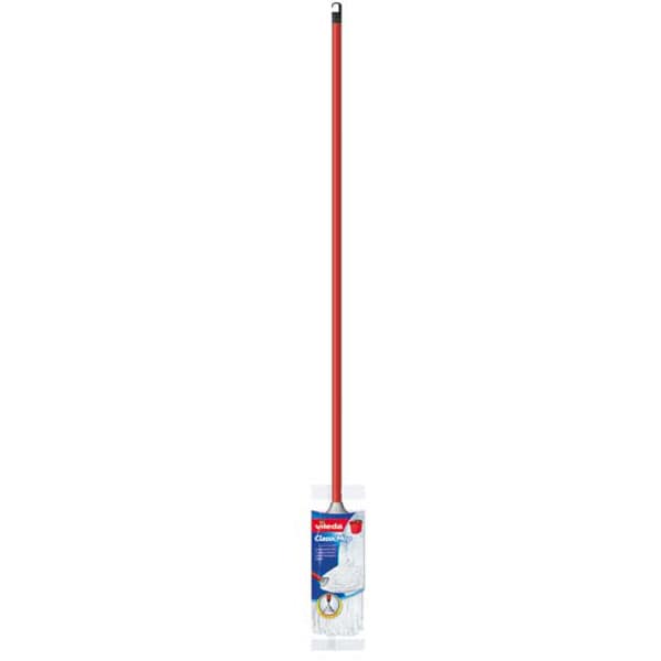 Mop bumbac cu maner VILEDA 46096N, alb-rosu