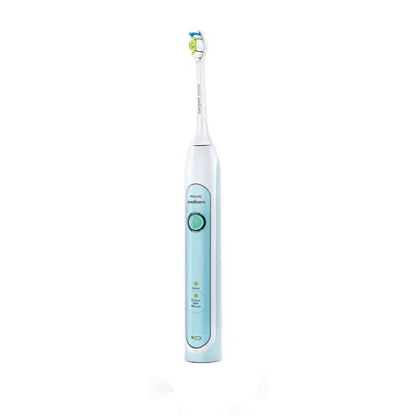 Set 2 Periute de dinti electrice PHILIPS Sonicare HealthyWhite HX6762/35, 2 programe, 62000, 2 capete, roz/verde