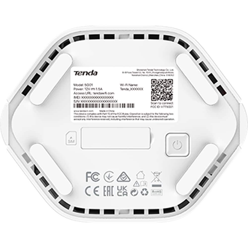 Router Wireless Gigabit TENDA 5G01 AX1500, Wi-Fi 6, Dual-Band 300 + 1201 Mbps. 5G, alb