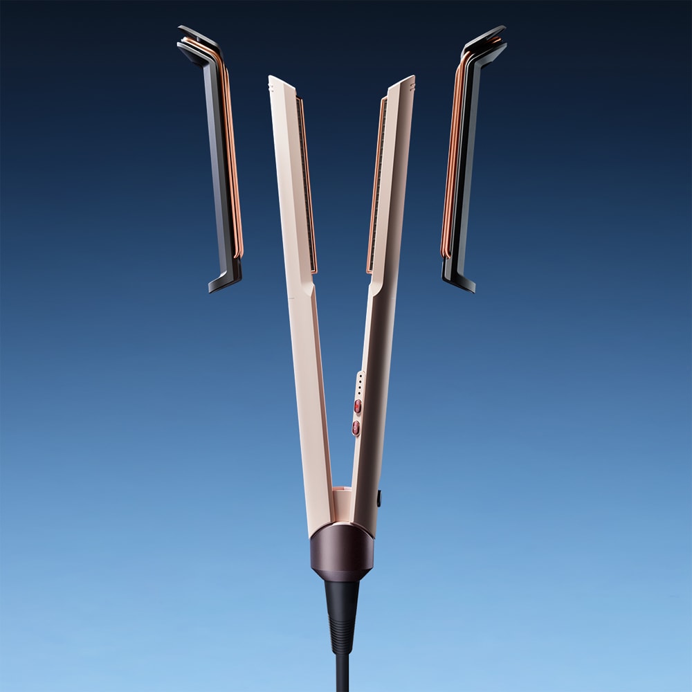 Placa de indreptat parul DYSON Corrale Coolshine HT02, 210 grade, invelis ceramic, roz