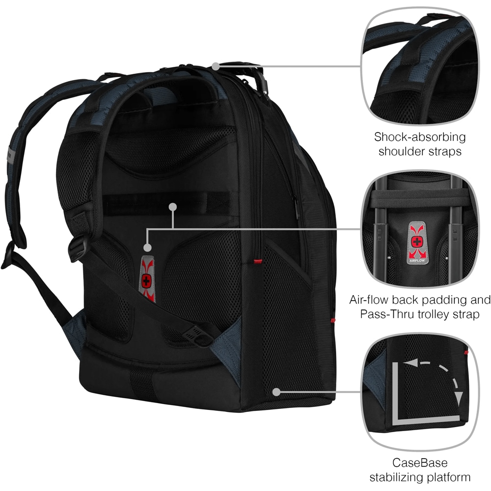 Rucsac laptop WENGER Ibex, 17", negru-albastru