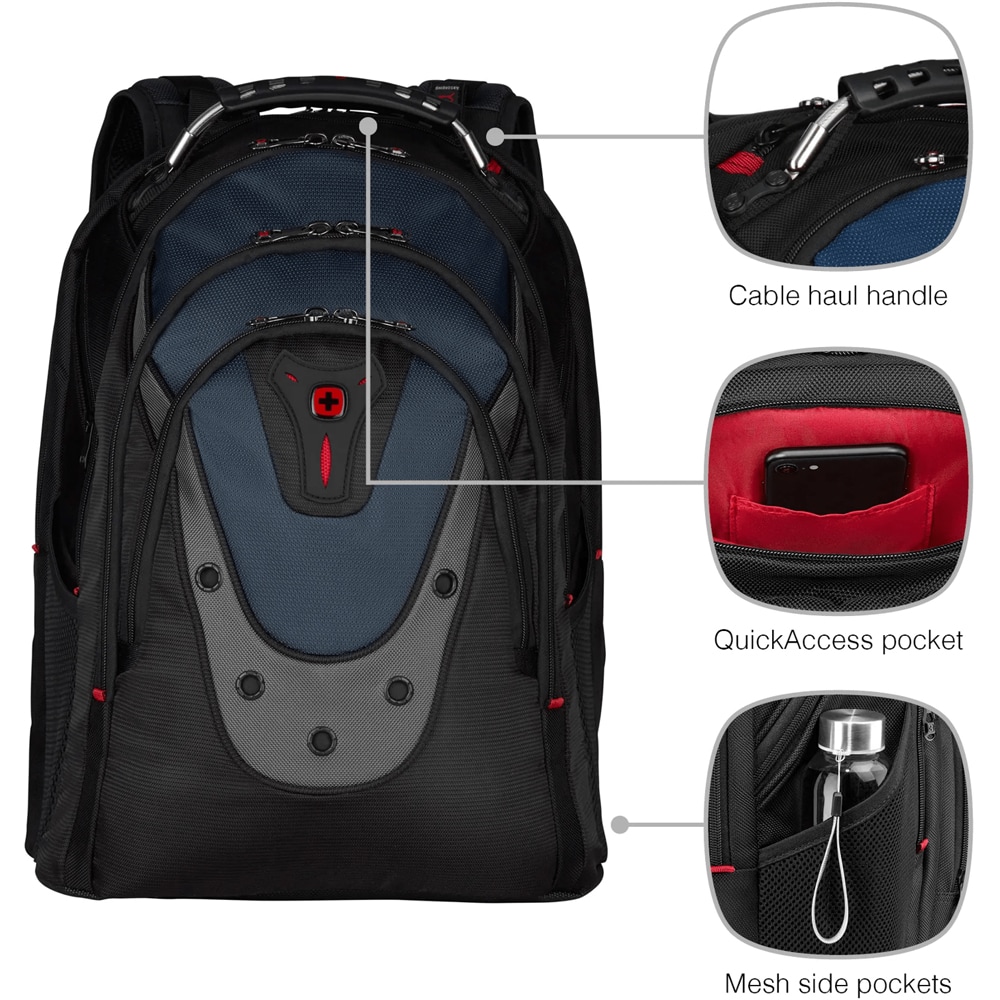 Rucsac laptop WENGER Ibex, 17", negru-albastru