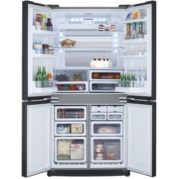 Side by Side SHARP SJ-EX820FWH, Hybrid Cooling, 605 l, H 183 cm, Clasa A++, alb