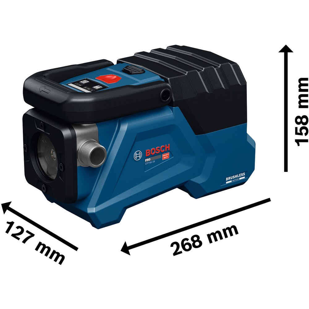 Pompa transfer pentru apa curata BOSCH Professional GTP 18V-28, 18V, fara acumulator