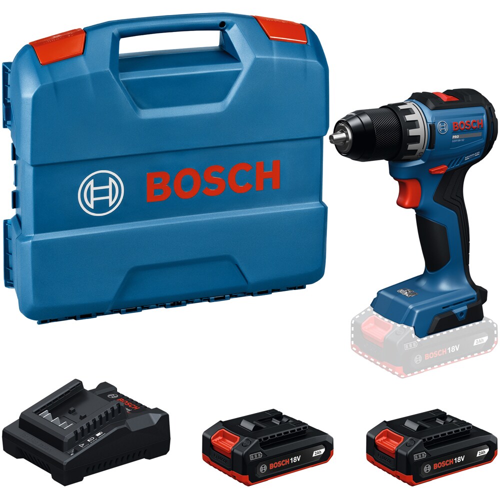 Masina de gaurit si insurubat BOSCH Professional GSR, 18V-52, 18V, 2x2Ah, 1900rpm, 70Nm