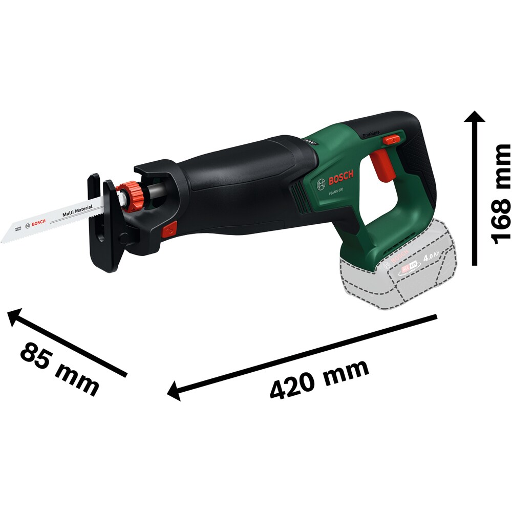 Fierastrau sabie BOSCH PSA, 18V-200, 18V, cursa 28mm, Brushless, fara acumulator