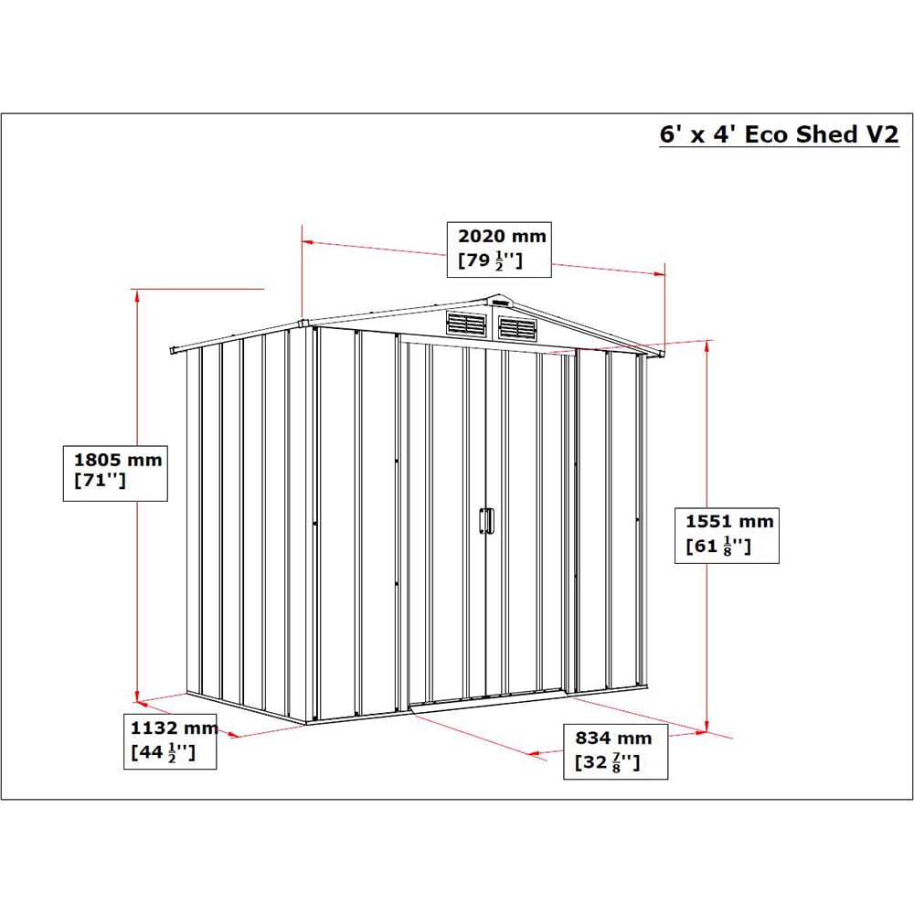 Casuta gradina DURAMAX Eco 6X4, otel, 202 x 122.2 x 180.5 cm, antracit