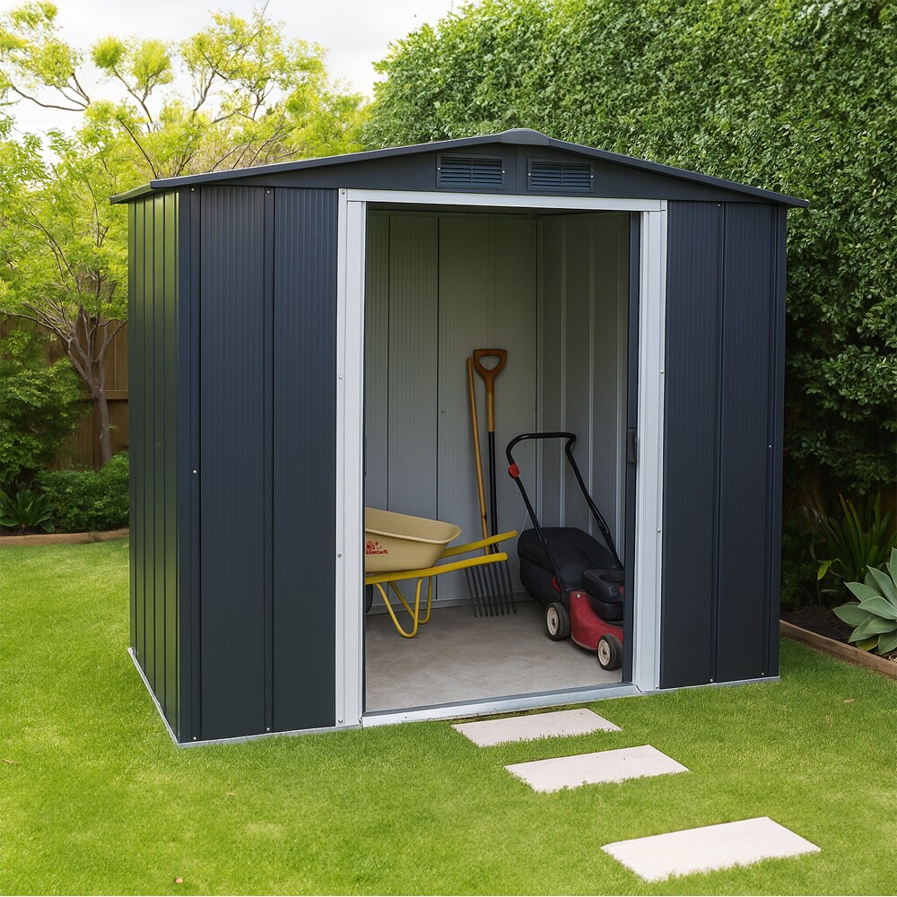 Casuta gradina DURAMAX Eco 6X4, otel, 202 x 122.2 x 180.5 cm, antracit