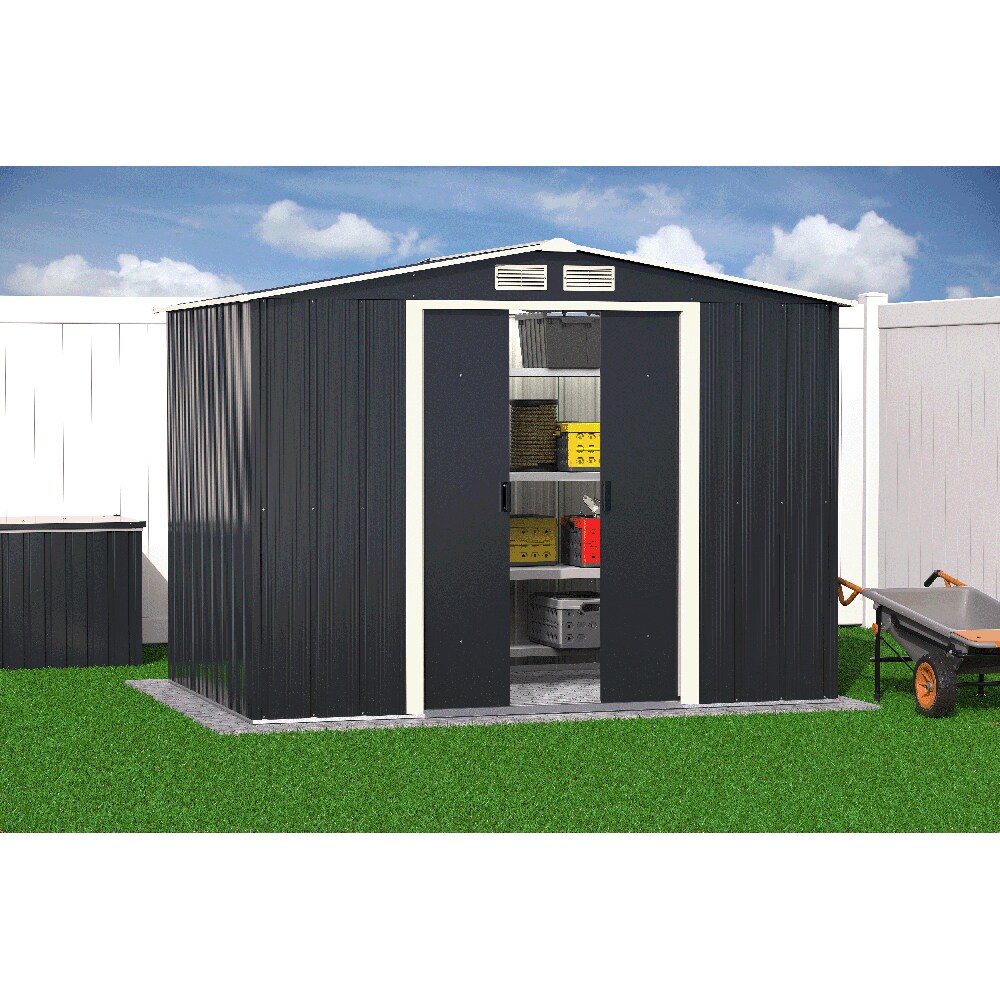 Casuta gradina DURAMAX Eco 8X6, otel, 262 x 182.2 x 191 cm, antracit