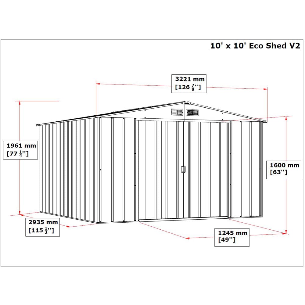 Casuta gradina DURAMAX Eco 10X10, otel, 322.1 x 302.3 x 196.1 cm, antracit