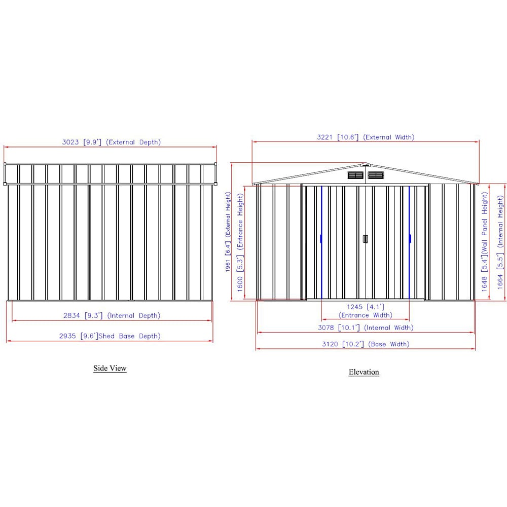 Casuta gradina DURAMAX Eco 10X10, otel, 322.1 x 302.3 x 196.1 cm, antracit