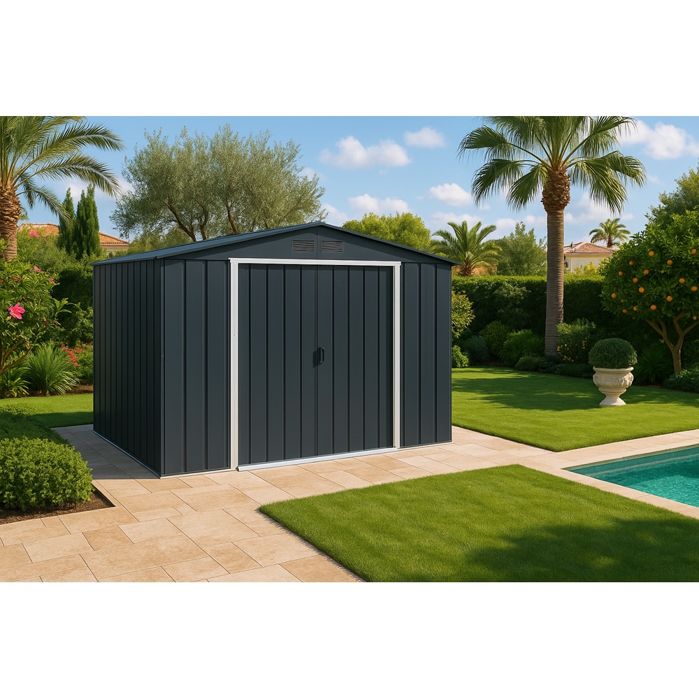 Casuta gradina DURAMAX Eco 10X10, otel, 322.1 x 302.3 x 196.1 cm, antracit