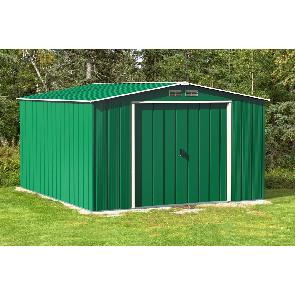 Casuta gradina DURAMAX Eco 10X12, otel, 322.1 x 362.7 x 196.1 cm, verde