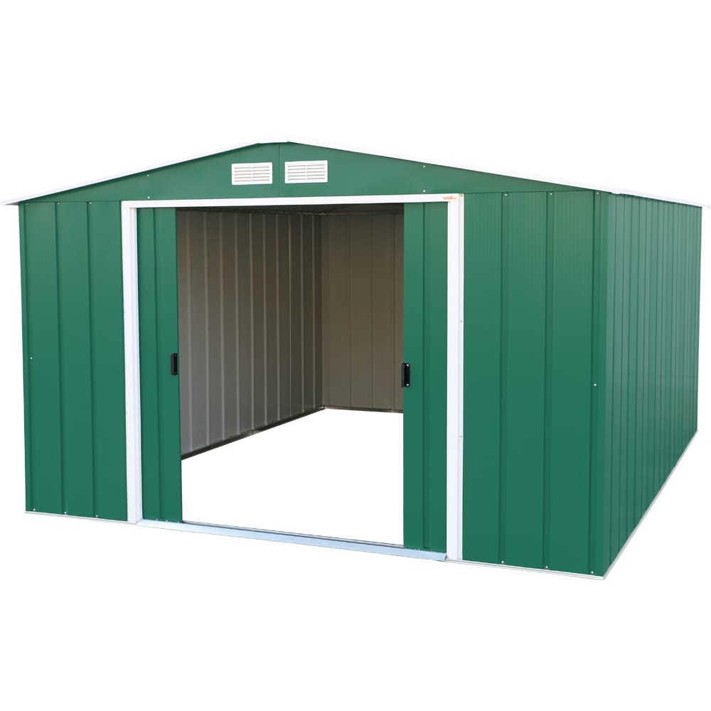 Casuta gradina DURAMAX Eco 10X12, otel, 322.1 x 362.7 x 196.1 cm, verde