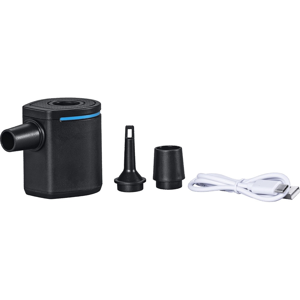 Pompa de aer electrica BESTWAT PowerTouch Pocket, incarcare USB, 90 l/min, 3 adaptor valva, plastic, negru