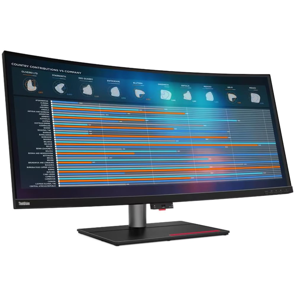 Monitor curbat WLED IPS LENOVO ThinkVision P40w-20, 39.7", WUHD, 75Hz, HDR10, webcam, negru