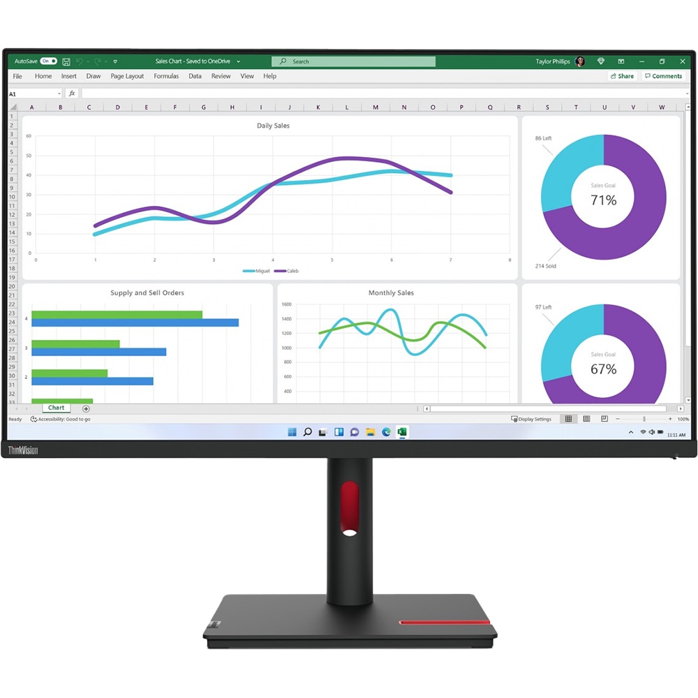 Monitor LED IPS LENOVO ThinkVision T32h-30, 31.5", QHD, 60Hz, pivot, negru