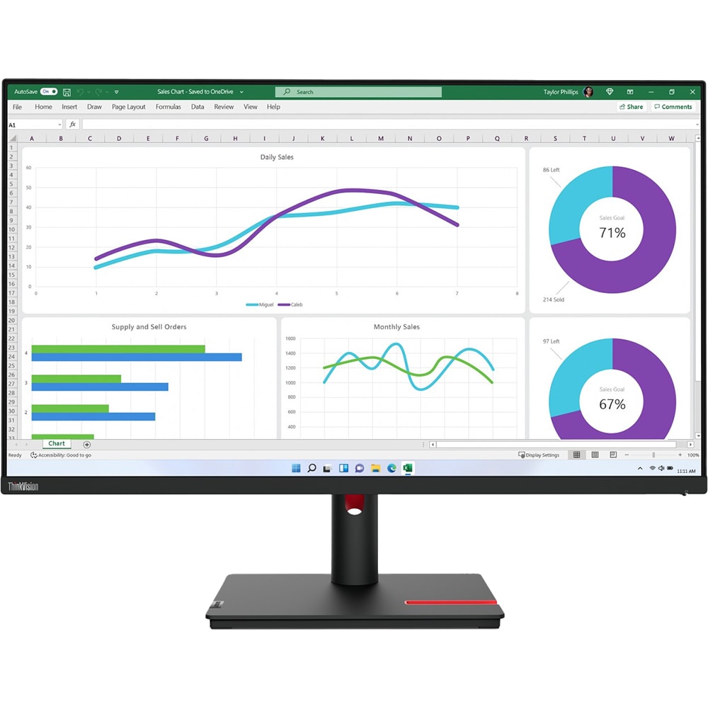 Monitor LED IPS LENOVO ThinkVision T32h-30, 31.5", QHD, 60Hz, pivot, negru