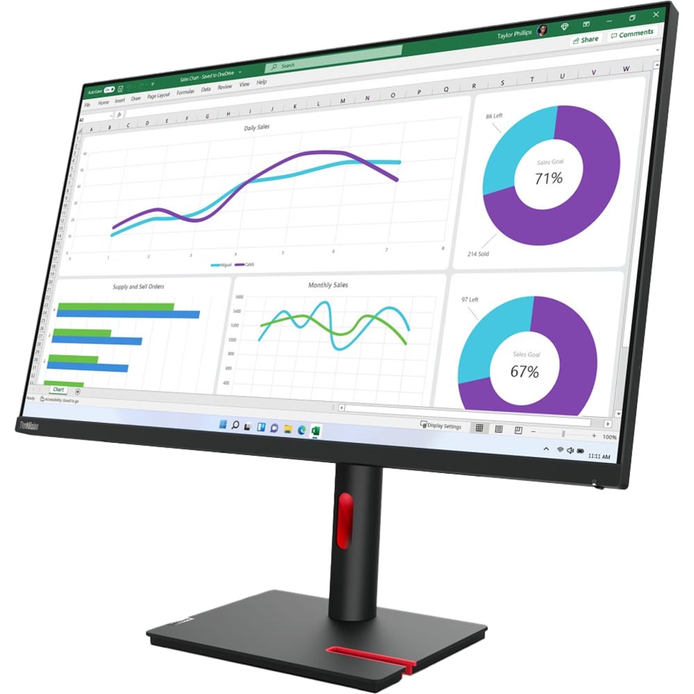 Monitor LED IPS LENOVO ThinkVision T32h-30, 31.5", QHD, 60Hz, pivot, negru