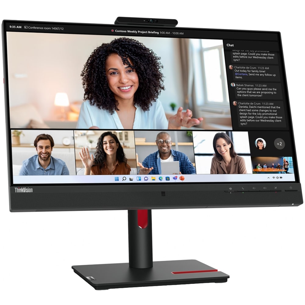 Monitor LED IPS LENOVO ThinkVision T24mv-30, 23.8", Full HD, 75Hz, boxe, pivot, negru