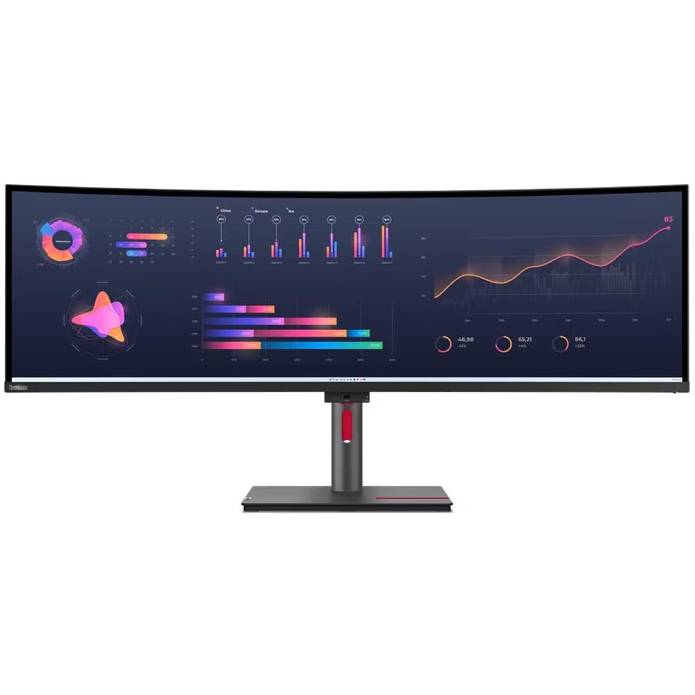 Monitor curbat WLED IPS LENOVO ThinkVision P49w-30, 49", Dual QHD, 60Hz, boxe, negru