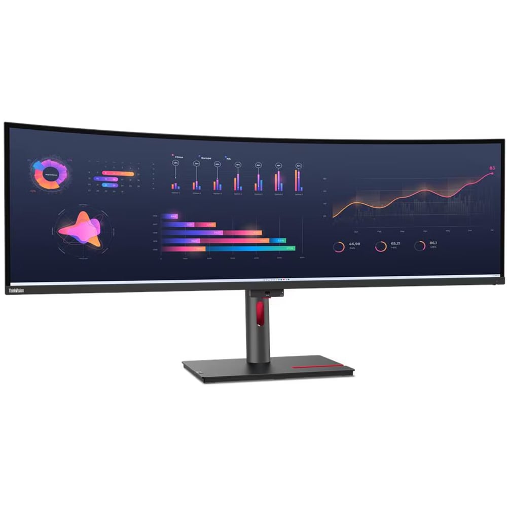 Monitor curbat WLED IPS LENOVO ThinkVision P49w-30, 49", Dual QHD, 60Hz, boxe, negru