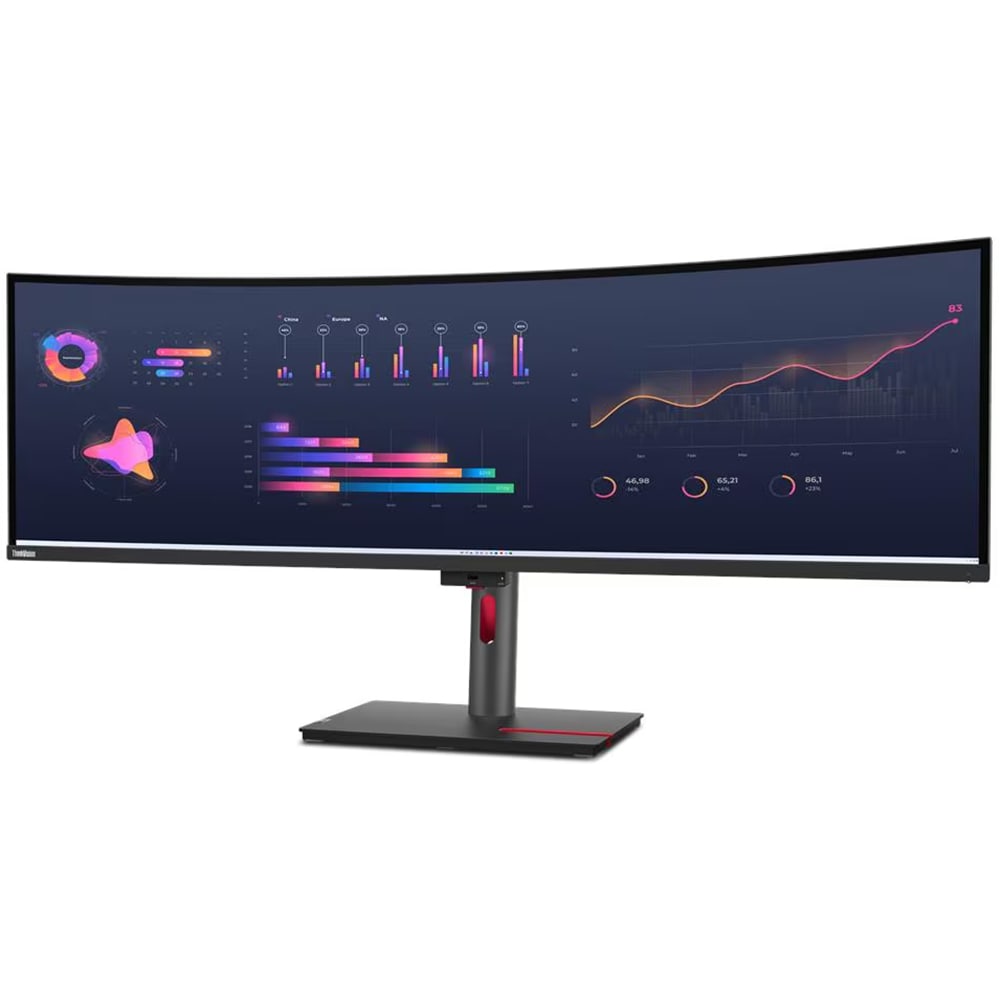 Monitor curbat WLED IPS LENOVO ThinkVision P49w-30, 49", Dual QHD, 60Hz, boxe, negru