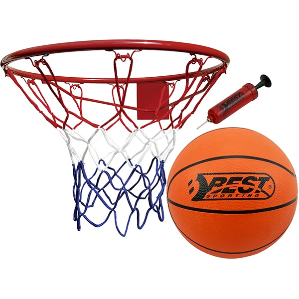 Set baschet BEST SPORTING 64034, cos 45 cm, minge marime 7, mini pompa