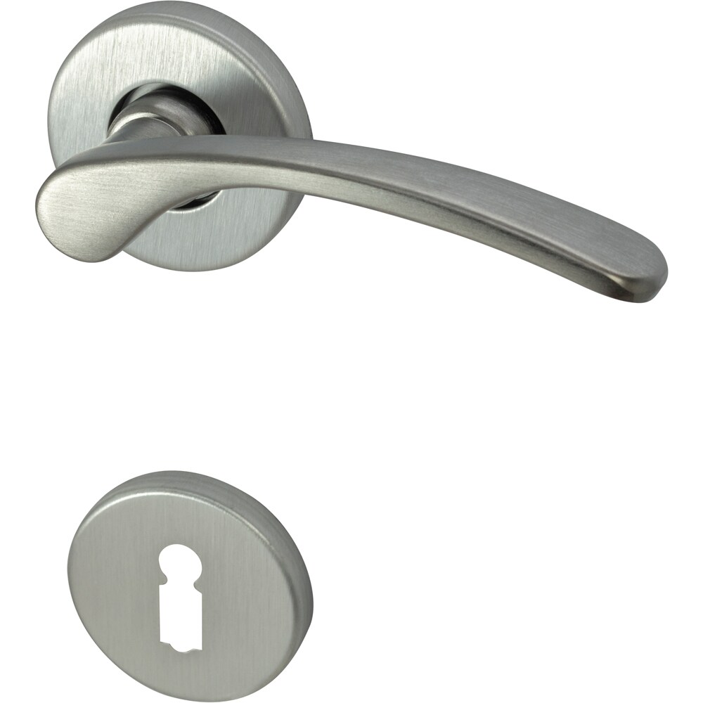 Maner cu rozeta D50, zamac, 110 mm, argintiu