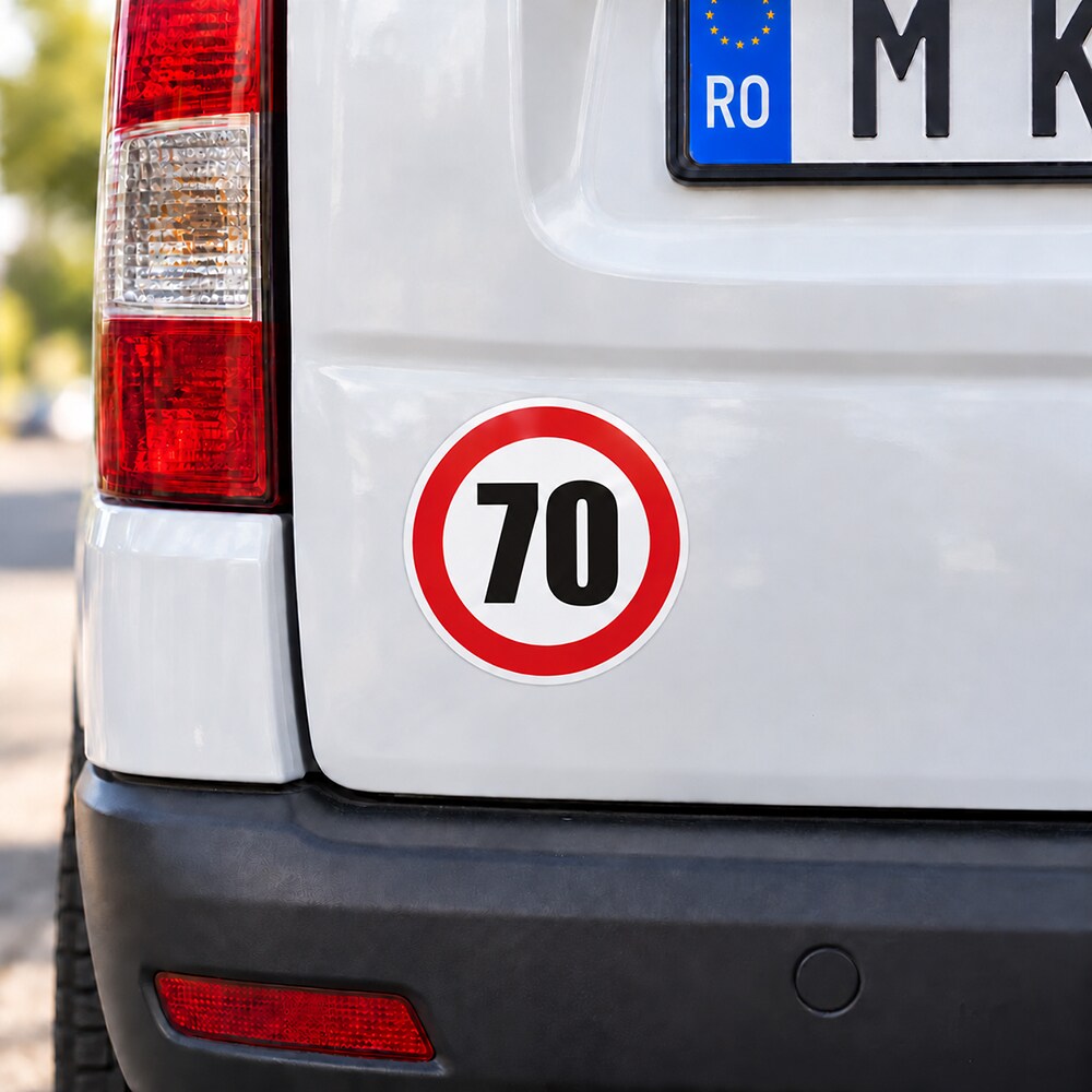 Indicator limitare viteza CREATIVE SIGN, 70Km/h, autoadeziv, 12 x 12cm