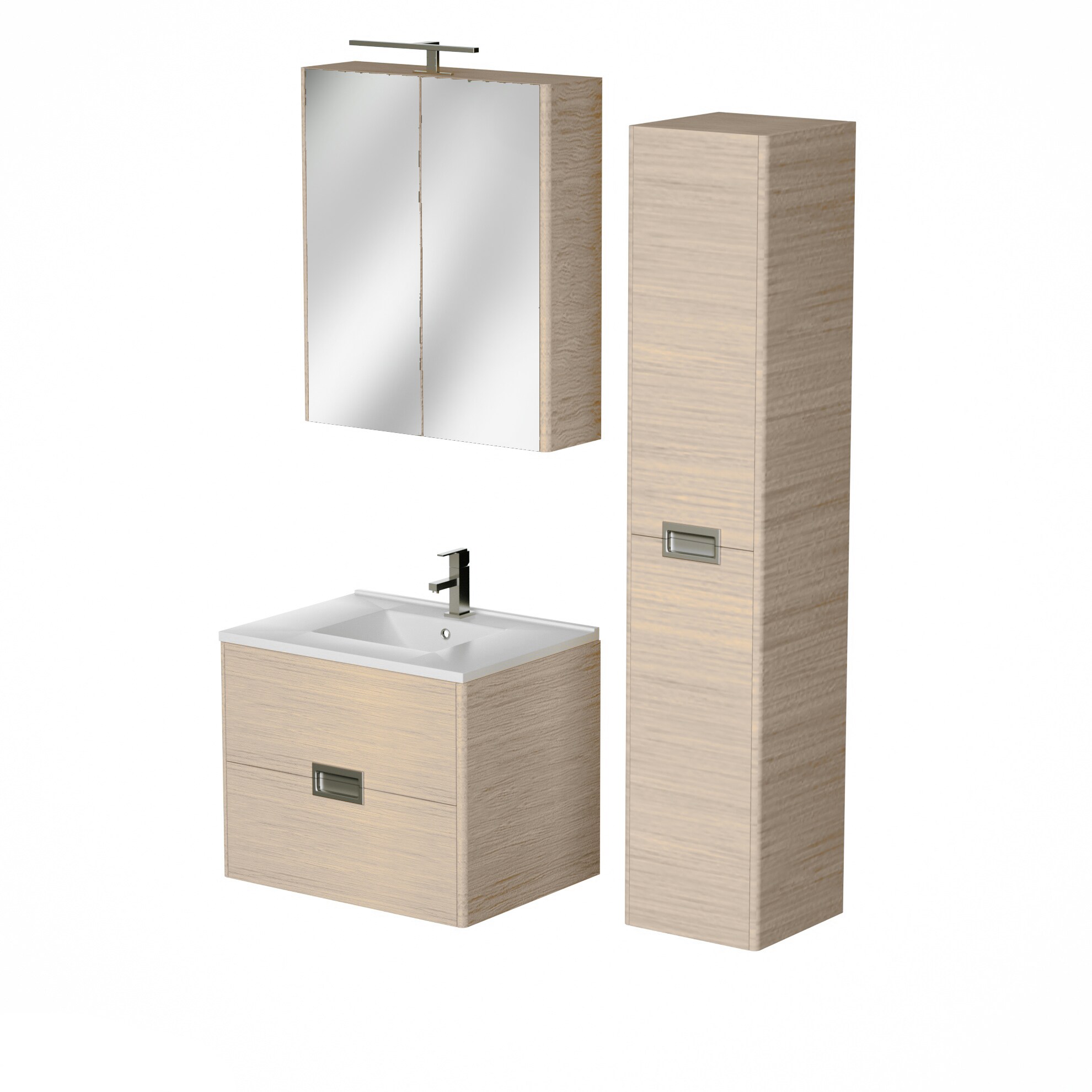 Set mobilier, culoare stejar, 60 cm  Cubo