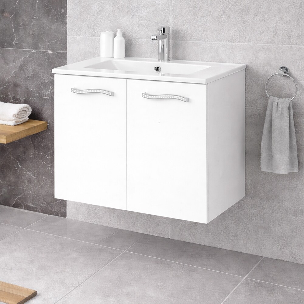 Set masca si lavoar Sunny, 65 x 45 cm, alb