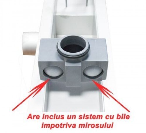 Rigola dus ERMETIQ Retro VEN-S407J, inox, 400 x 70 mm, D 40/50mm, argintiu