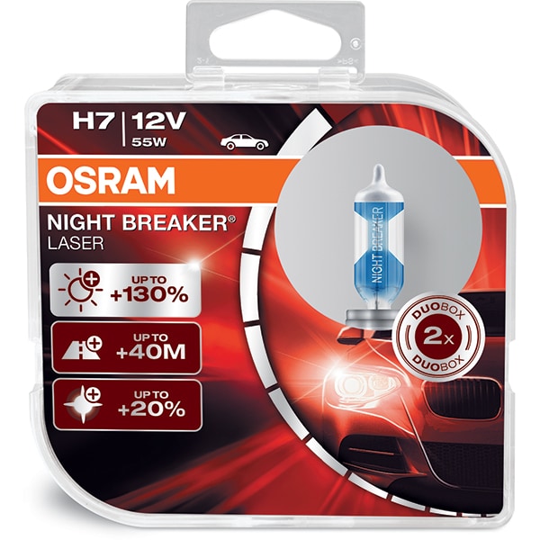 OSRAM H7 NIGHT BREAKER LASER +130% 55W 12V PX26D SET 2BUC