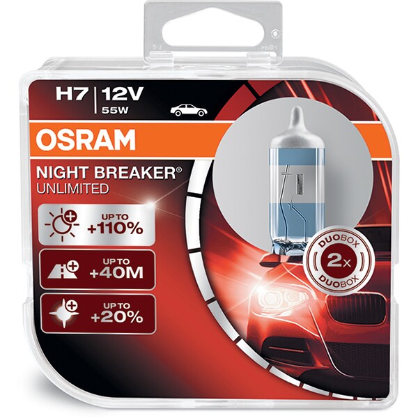 OSRAM H7 Night Breaker Unlimited +110% 55W 12V PX26D SET 2 bucati