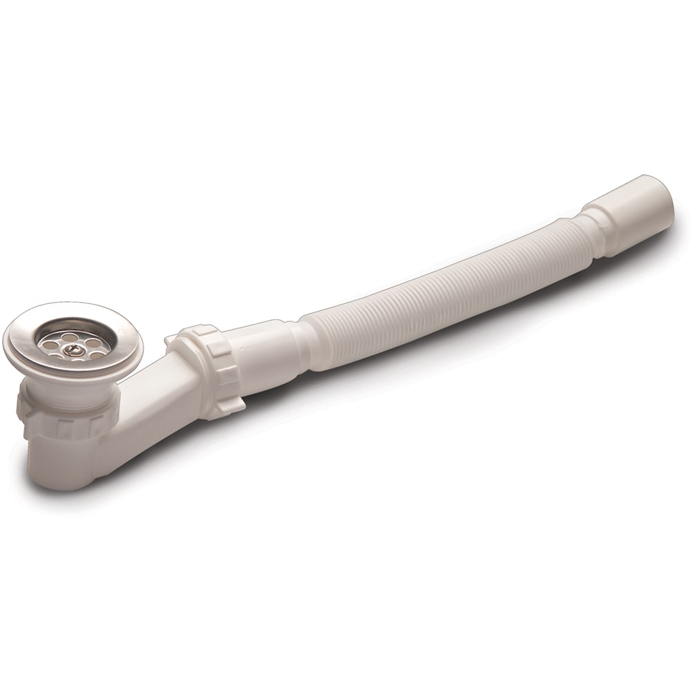 Sifon flexibil pentru cadita dus Te-Ma, polipropilena/inox, D 40-50mm, 1 1/2", alb