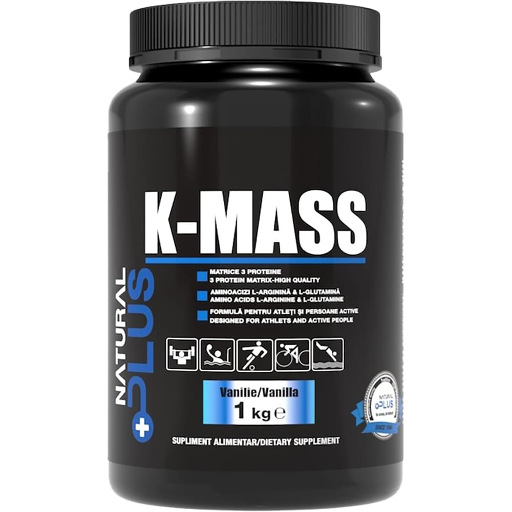 Supliment K-Mass, vanilie, 1 kg, NATURAL PLUS