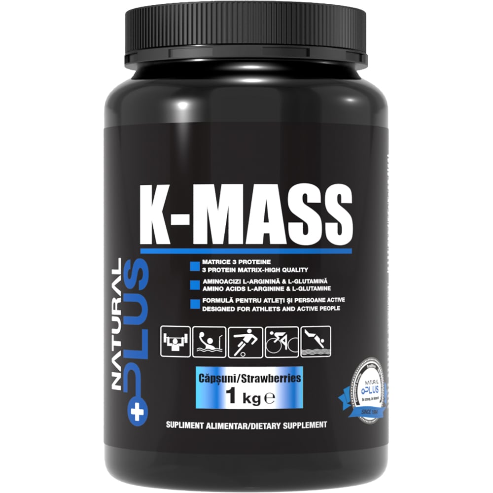 Supliment K-Mass, capsuni, 1 kg, NATURAL PLUS