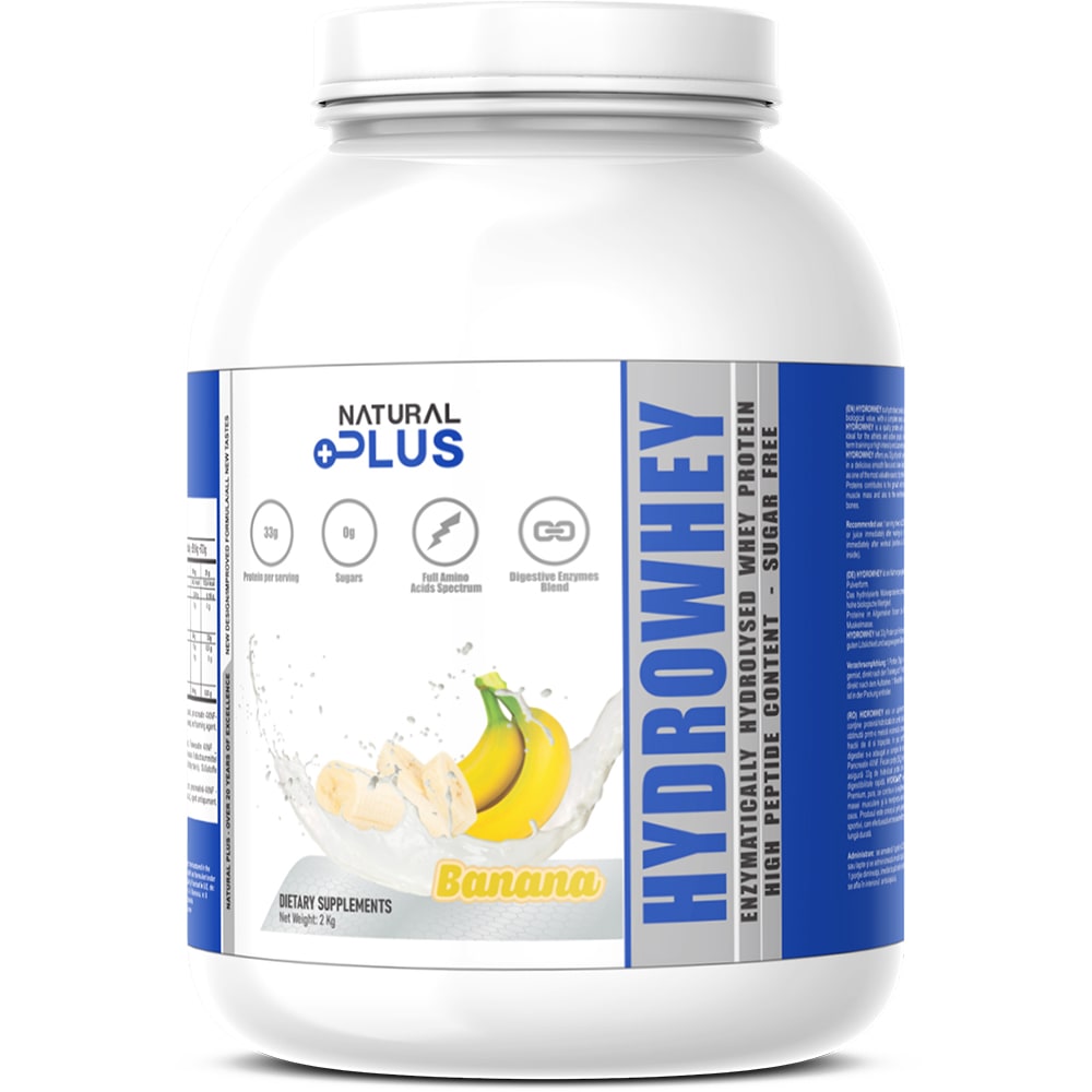 Proteina Hidrolizata din Zer, banane, 2 kg, NATURAL PLUS
