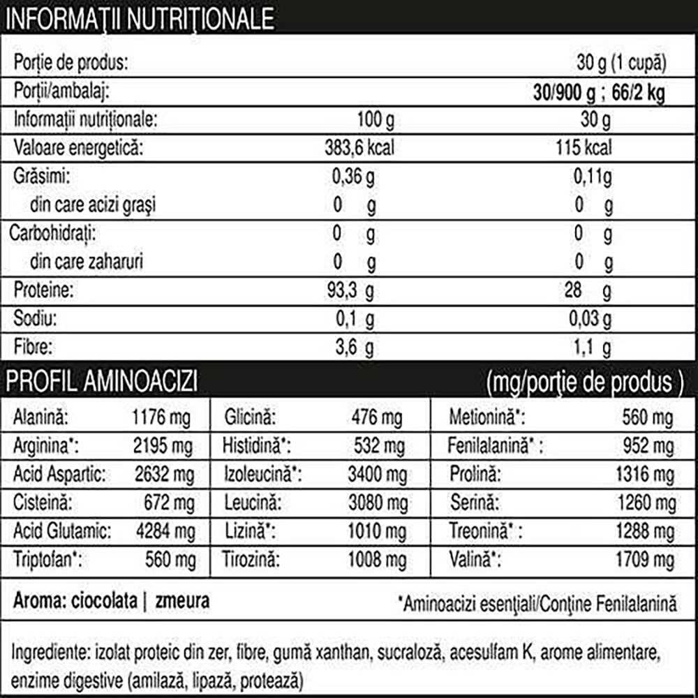 Pudra proteica Iso Pure Protein, tiramisu, 2 kg, NATURAL PLUS