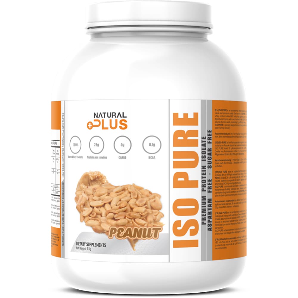 Pudra proteica Iso Pure Protein, snickers, 2 kg, NATURAL PLUS
