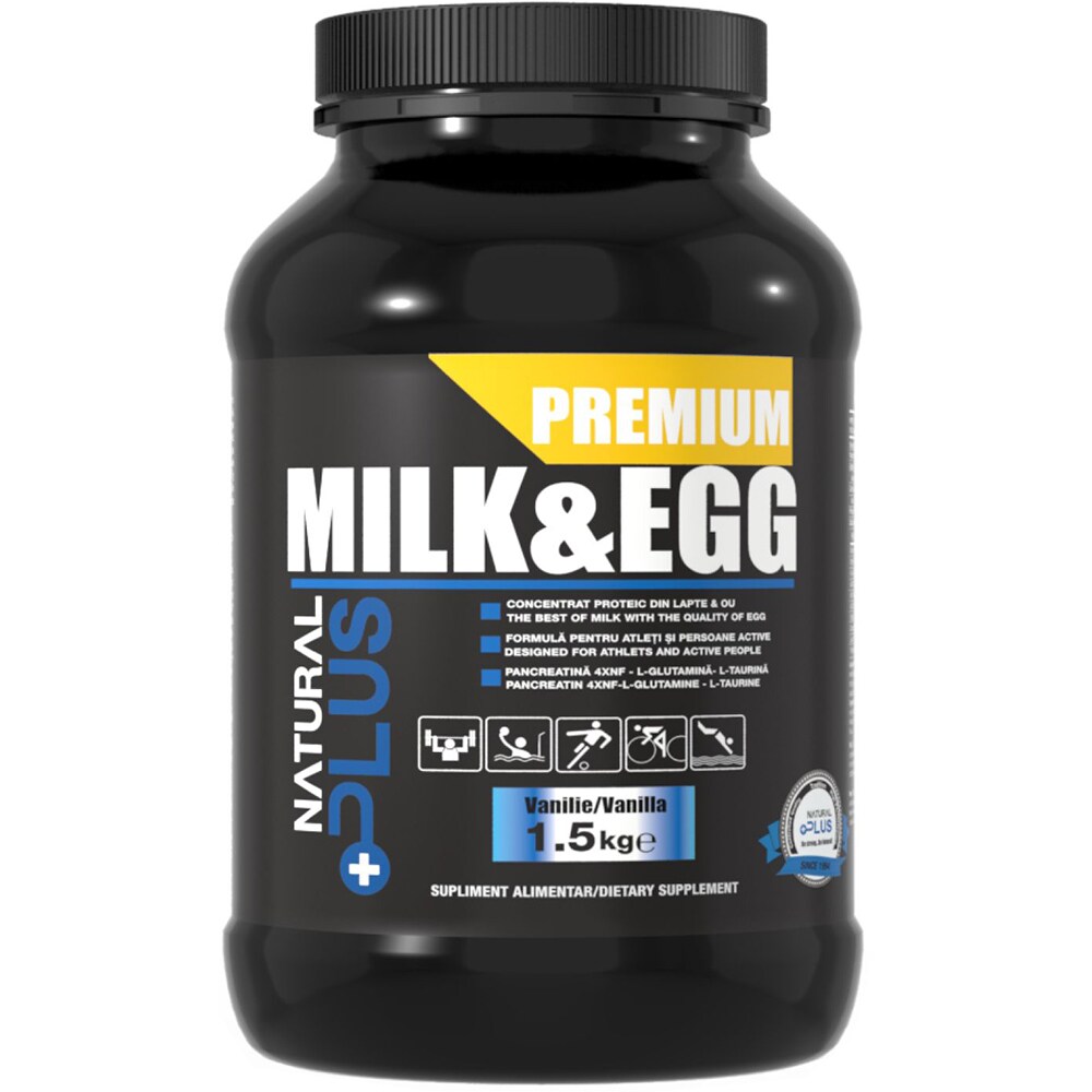 Supliment Milk&Egg, vanilie, 1.5 kg, NATURAL PLUS