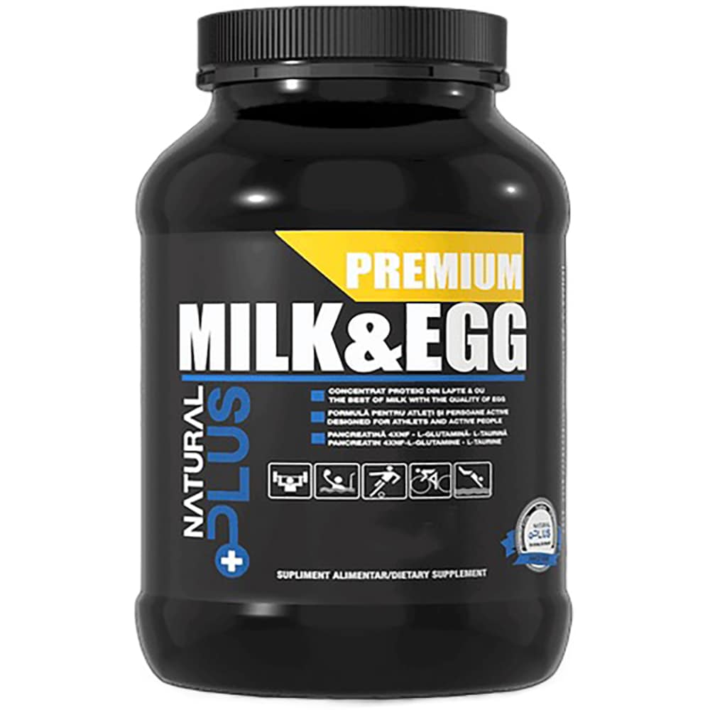 Supliment Milk&Egg, capsuni, 1.5 kg, NATURAL PLUS