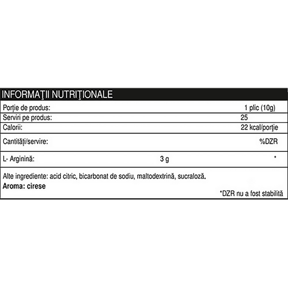 Arginina efervescenta, cirese, 250 g, NATURAL PLUS