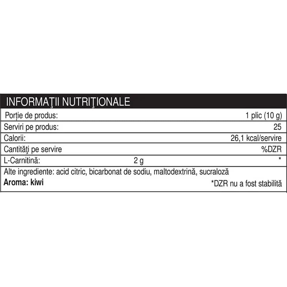 Carnitina efervescenta, kiwi, 250 g, NATURAL PLUS