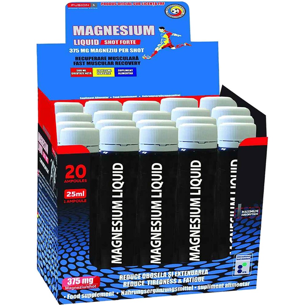 Supliment Magneziu lichid shot forte, visine, 20 x 25 ml, NATURAL PLUS